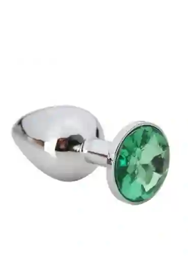 Plug Anal Talla S Acostumbrador Esmeralda Dilatador Anal Joya Anal Acero Inoxidable