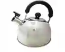 Tetera 2.5 Litros Acero Inoxidable Con Silbato Plateada 18/10 Hervidor De Agua