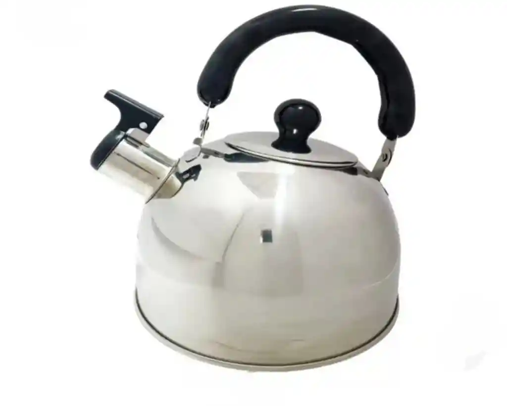 Tetera 2.5 Litros Acero Inoxidable Con Silbato Plateada 18/10 Hervidor De Agua