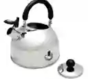 Tetera 2.5 Litros Acero Inoxidable Con Silbato Plateada 18/10 Hervidor De Agua
