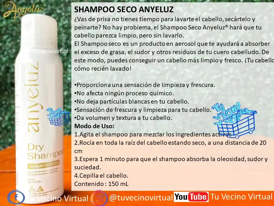 Acondicionador De Romero Y Shampoo Seco Anyeluz