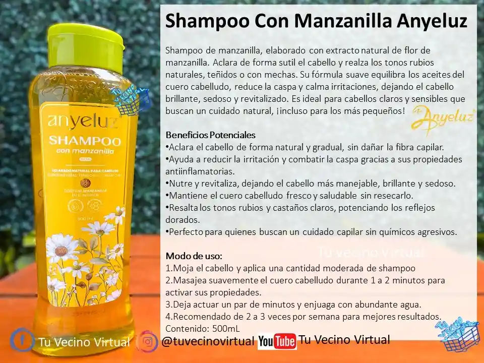 2 Shampoo De Manzanilla Anyeluz