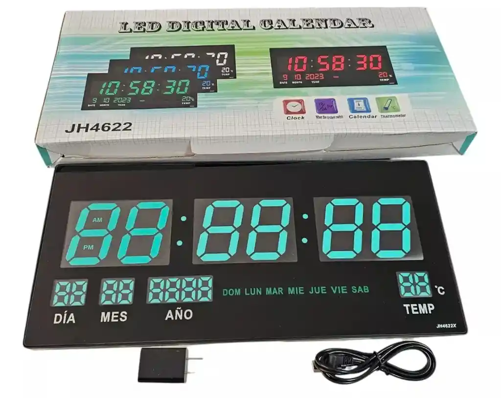 Reloj De Pared Reloj Digital Inteligente 45cm Verde En Español