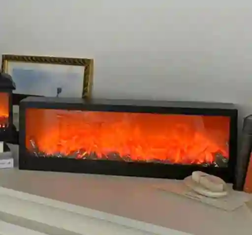 Simulacion De Chimenea Lampara De Leña Lámpara Rectangular