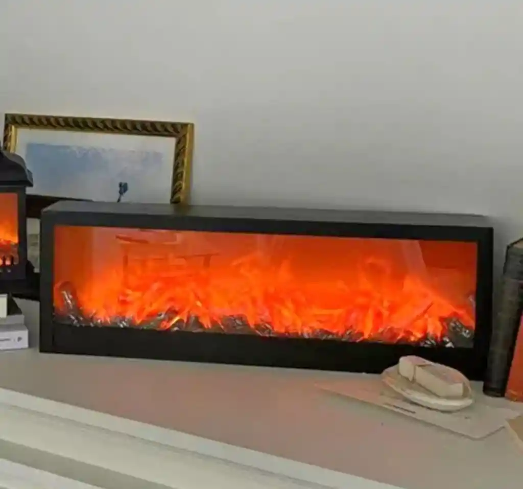 Simulacion De Chimenea Lampara De Leña Lámpara Rectangular