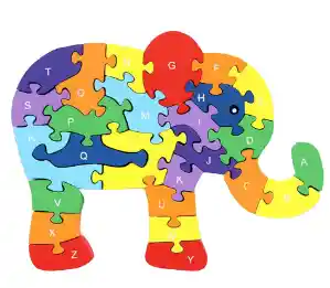 Didactico Rompecabeza Elefante Letras Y Numeros