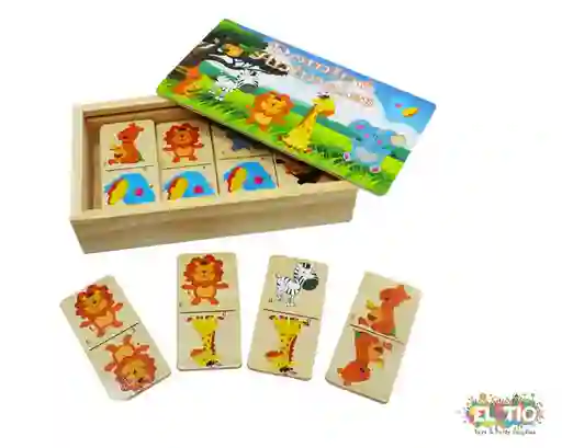 Juguete Didactico Domino De Madera Para Niños Motivos Surtidos
