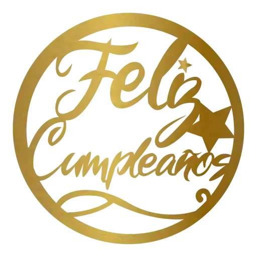 Letrero Feliz Cumpleaños Dorado En Carton