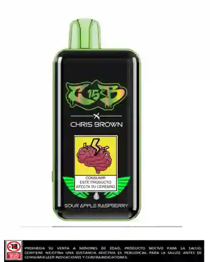 Vapeador Chris Brown 15.000 Puffs Sour Apple Rasberry