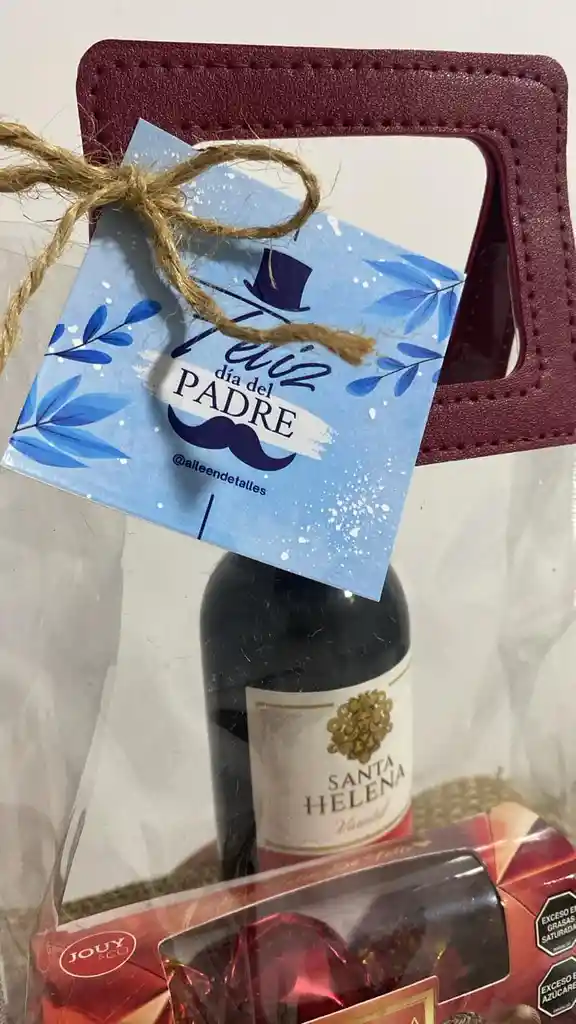 Presente Con Vino Y Chocolates