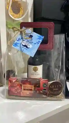 Presente Con Vino Y Chocolates