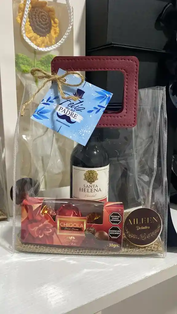 Presente Con Vino Y Chocolates