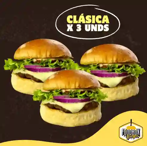 Burger clásica x3 unds