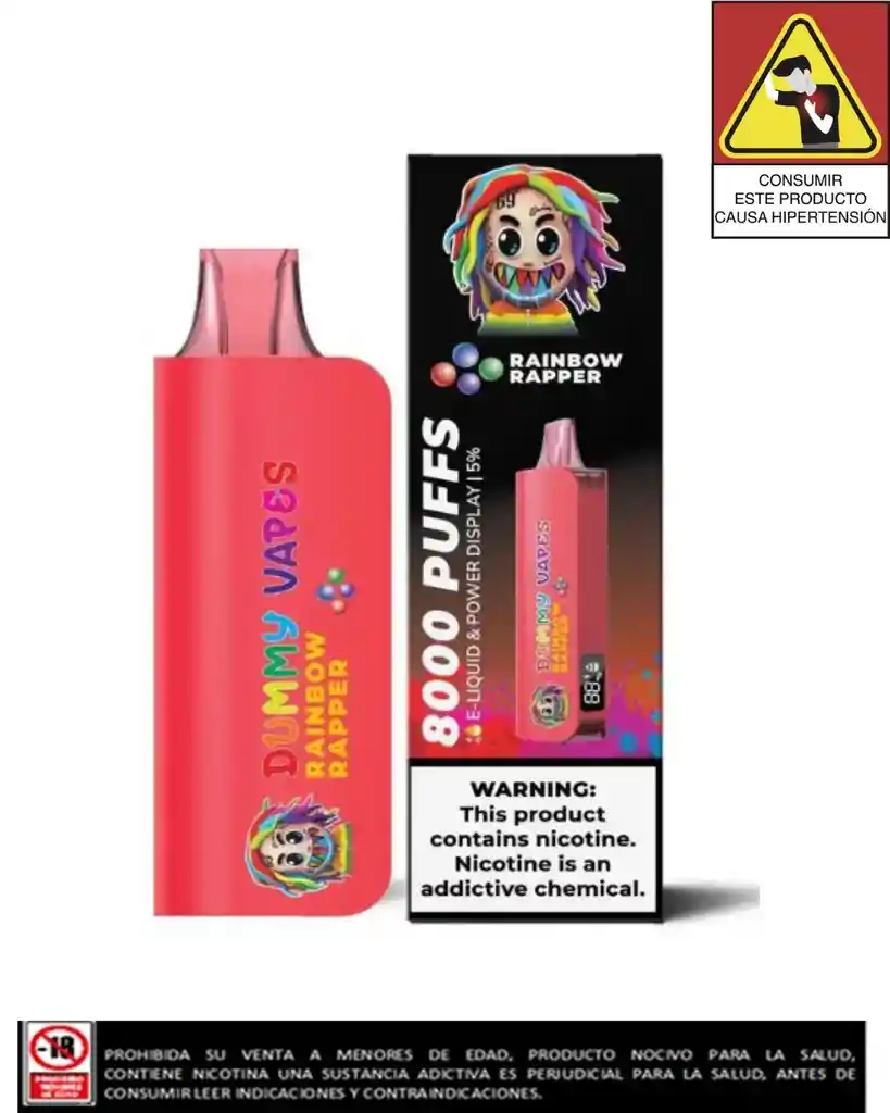 Vapeador Dummy 8.000 Puffs Rainbow Rapper	