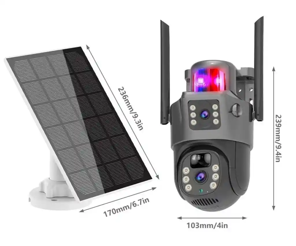 Camara Solar Doble Lente Panel Solar Bateria 8000ma