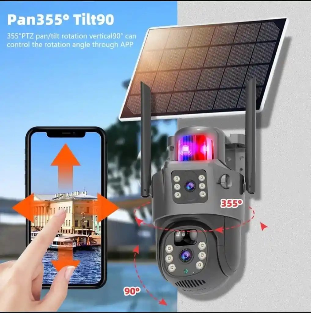 Camara Solar Doble Lente Panel Solar Bateria 8000ma