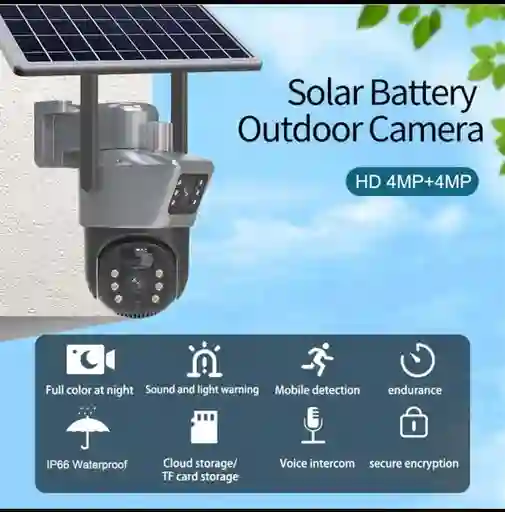 Camara Solar Doble Lente Panel Solar Bateria 8000ma