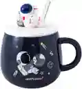Mug Taza Coleccionable Astronauta Kawaii Cuchara Tapa Astronauta