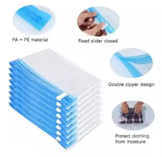 5 Bolsas Al Vacio Ahorrador De Espacio 100x70 Bomba Electric