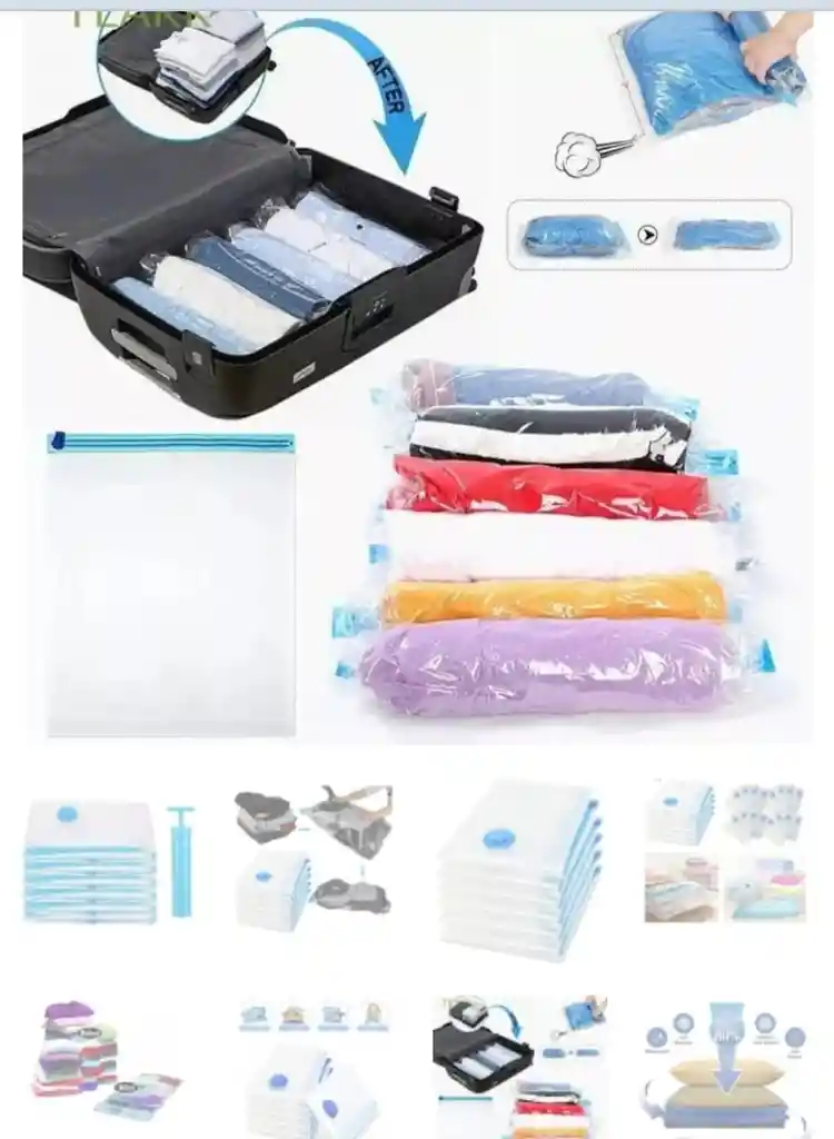 5 Bolsas Al Vacio Ahorrador De Espacio 100x70 Bomba Electric