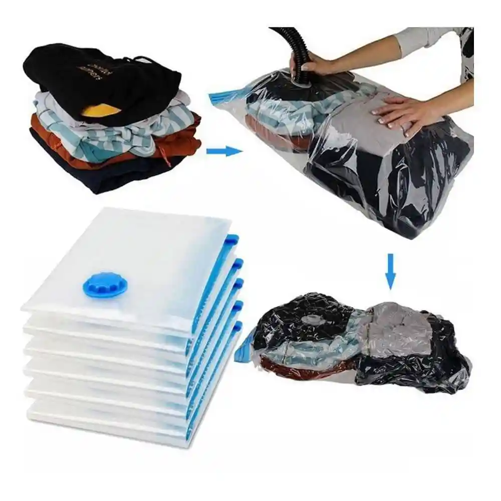 5 Bolsas Al Vacio Ahorrador De Espacio 100x70 Bomba Electric