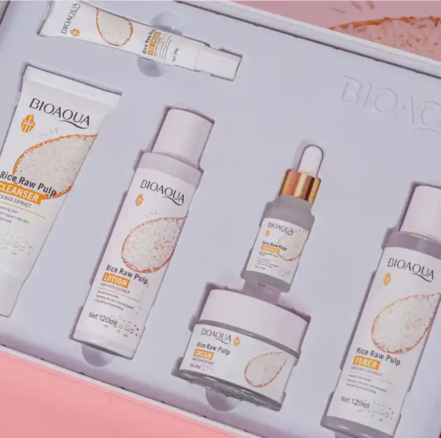 Kit Facial De Arroz Bioaqua En Caja X6