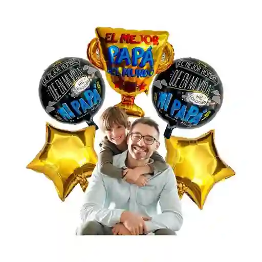 Kit Globos El Mejor Papá Del Mundo Día Padre Cumpleaños Copa