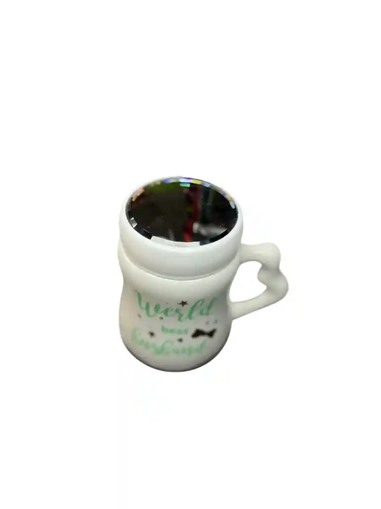 Mug Taza Coleccionable Tapa Espejo World Best Husband Blanco