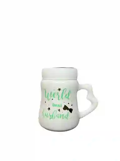 Mug Taza Coleccionable Tapa Espejo World Best Husband Blanco