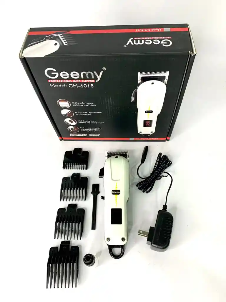 Maquina Peluquera Inalambrica Recargable Geemy 6018 Con Pantalla Led 💇‍♂️