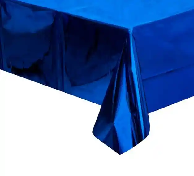 Mantel Fiesta Metalizado 183*137 Azul Rey