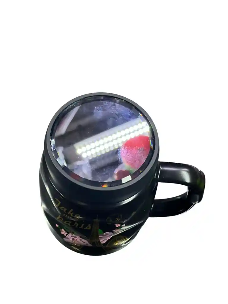 Mug Taza Coleccionable Tapa Espejo Jake Me To Paris Negro