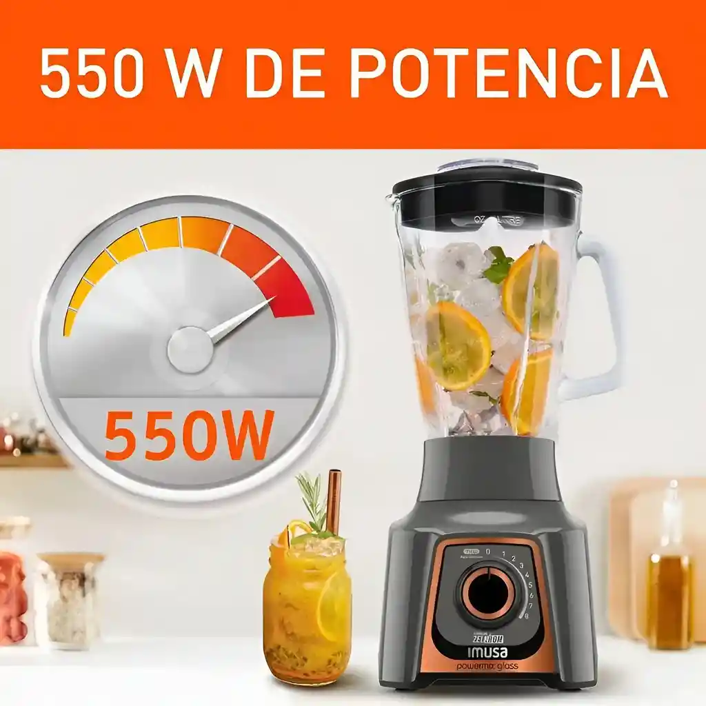 Licuadora Imusa Powermix Glass 1.75 Litros Vaso Vidrio 8v