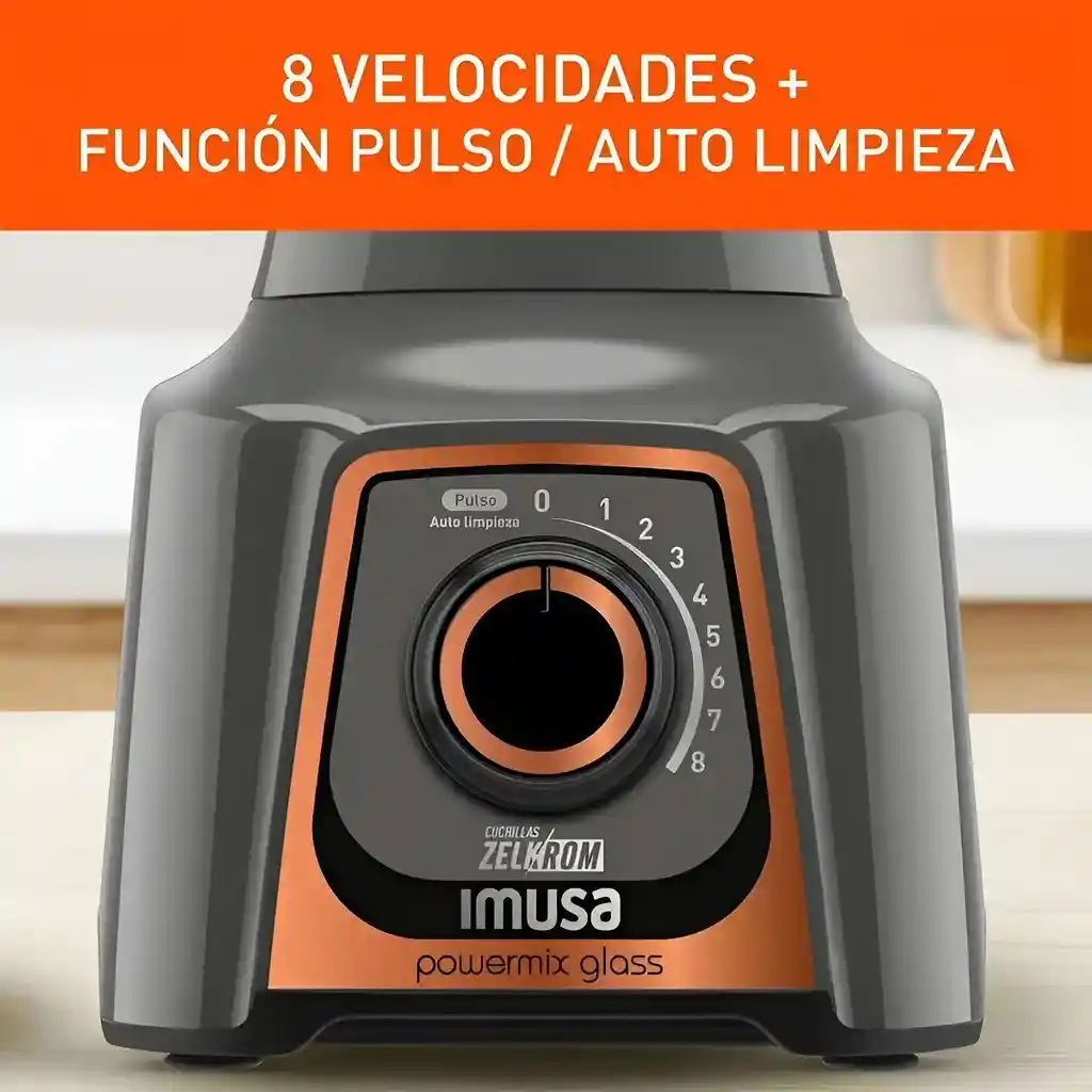 Licuadora Imusa Powermix Glass 1.75 Litros Vaso Vidrio 8v