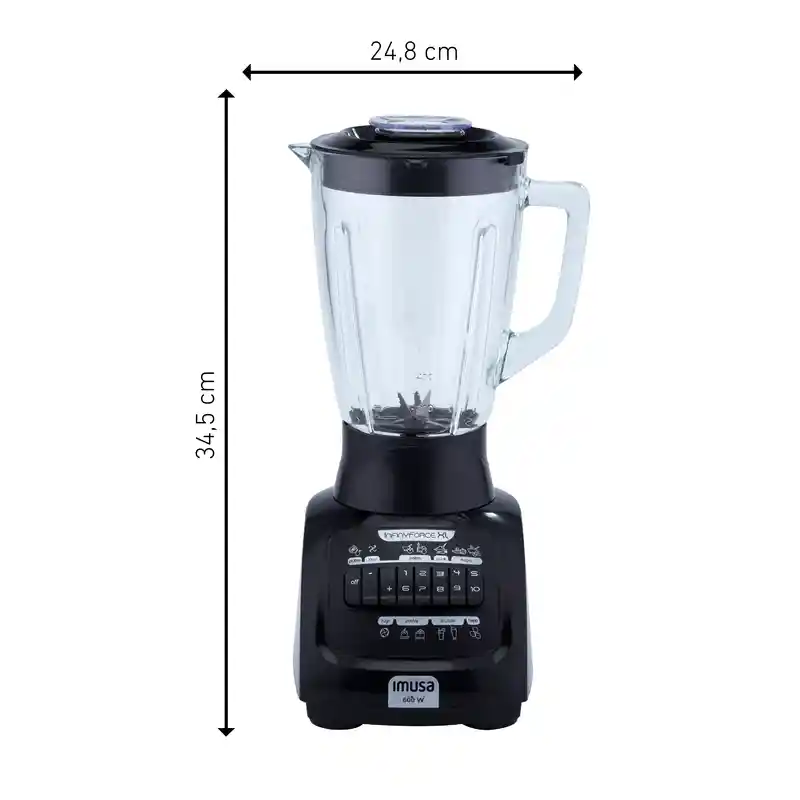 Licuadora Imusa Infiny Force Xl 2.2 Litros Vaso Vidrio 10v