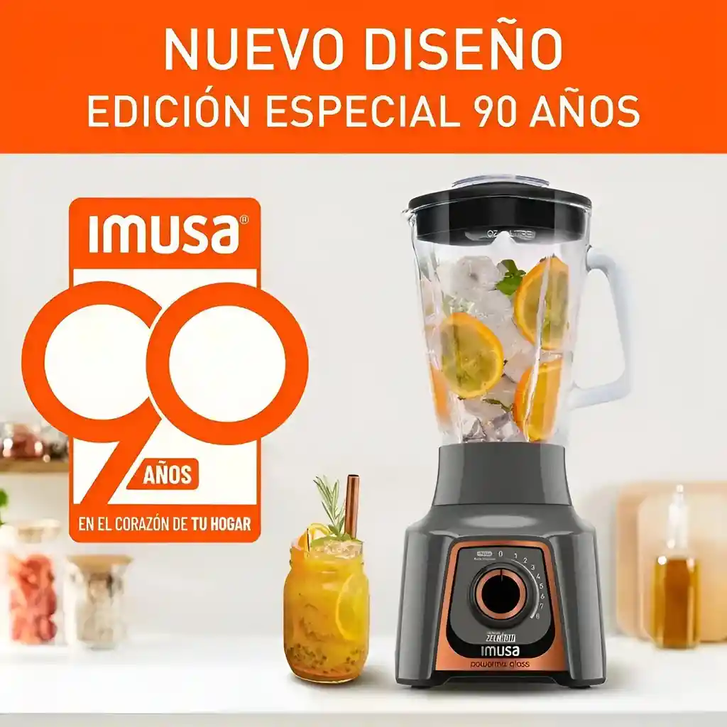 Licuadora Imusa Powermix Glass 1.75 Litros Vaso Vidrio 8v