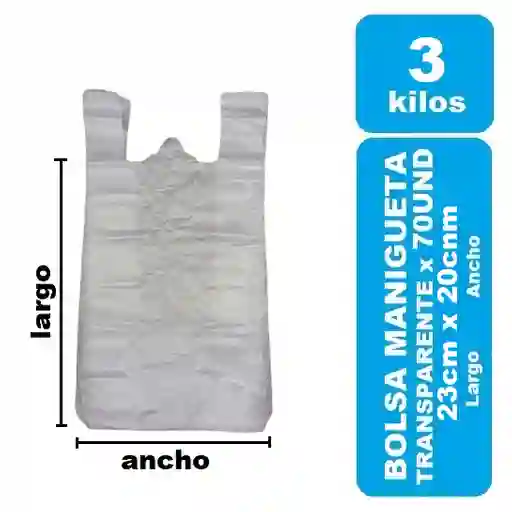 Bolsa Manigueta Transparente 3kg X 70und