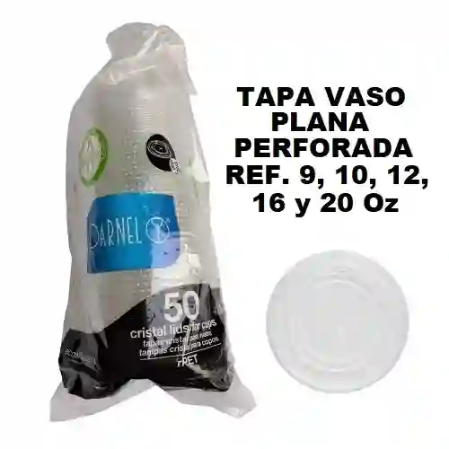 Darnel Tapa Vaso Cristal Perforada Plana 9, 10, 12, 16 Y 20 Onz X 50und