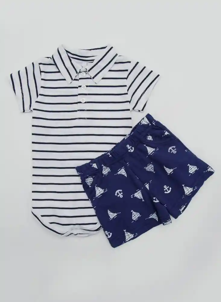 Set X2 Body y Short Niño 6/9-blanco