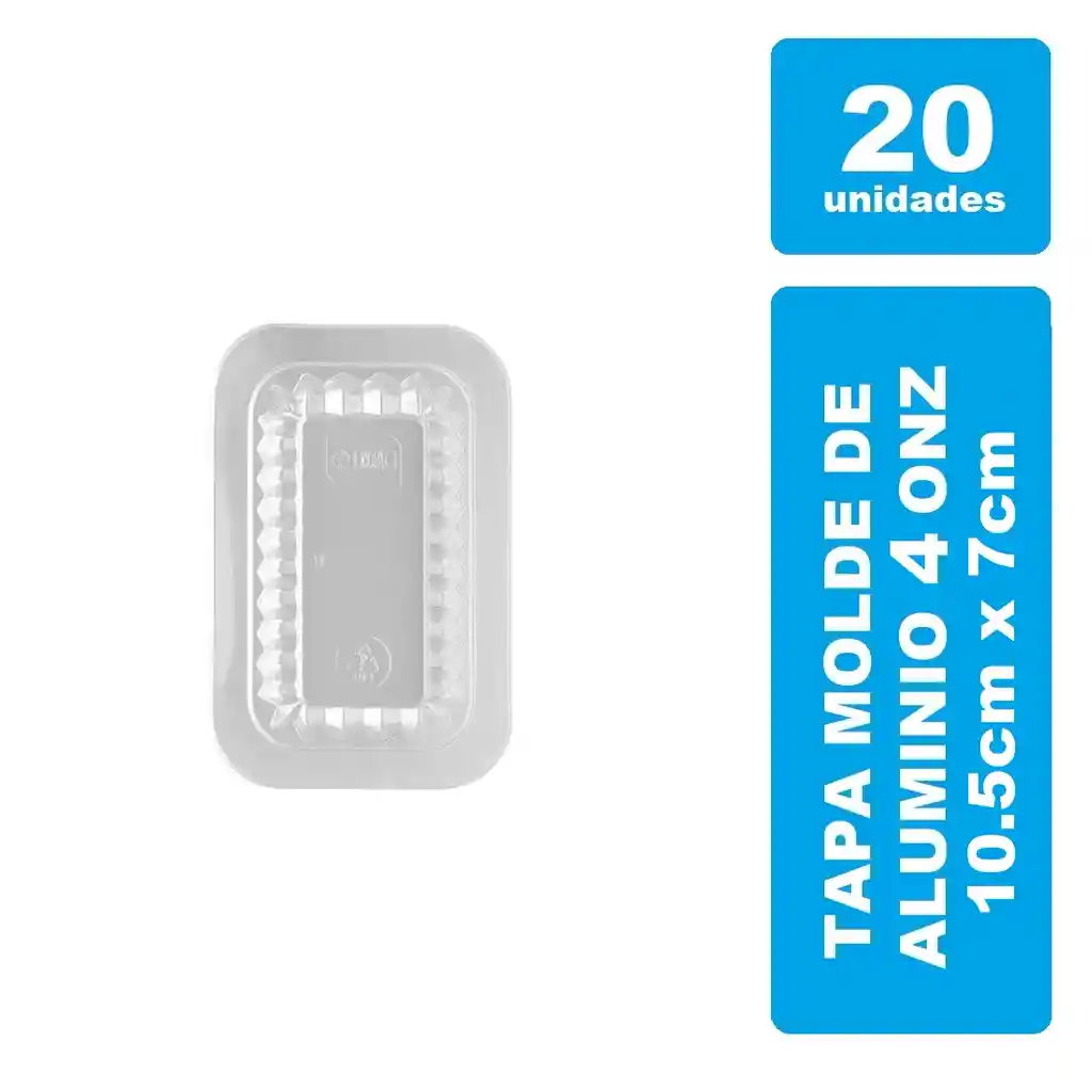 Tapa Para Molde De Aluminio 4onz Pet Cristal X 20und