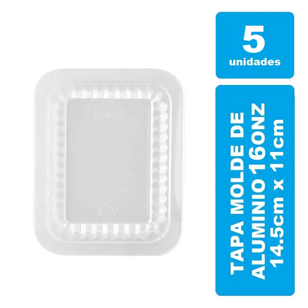 Tapa Para Molde De Aluminio 16onz Pet Cristal X 5und