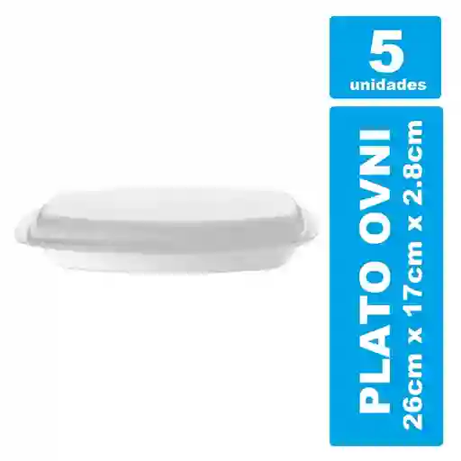 Plato Ovni Blanco Con Tapa X 5und