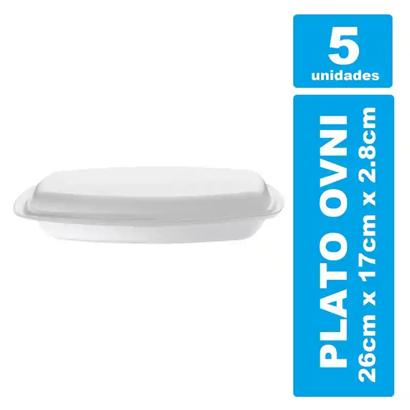 Plato Ovni Blanco Con Tapa X 5und