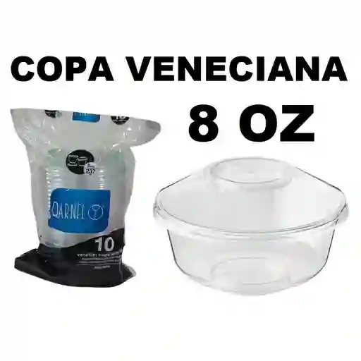 Darnel Copa Veneciana 8 Oz Cristal Con Tapa X 10und