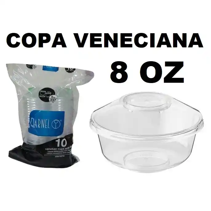 Darnel Copa Veneciana 8 Oz Cristal Con Tapa X 10und