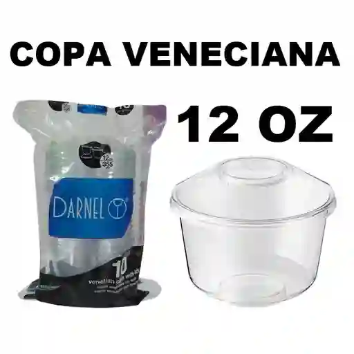 Darnel Copa Veneciana 12 Oz Cristal Con Tapa X 10und