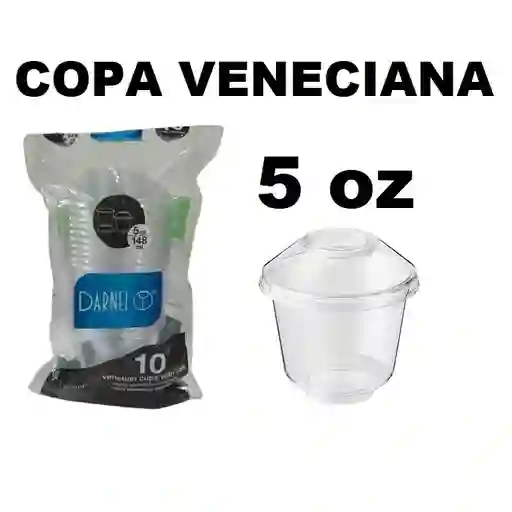 Darnel Copa Veneciana 5 Oz Cristal Con Tapa X 10und