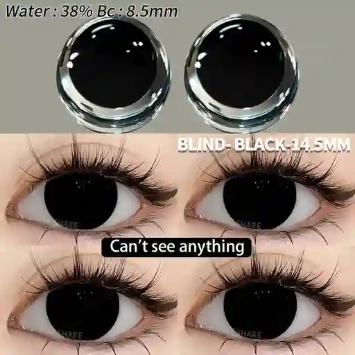 Lentes De Contacto Negros Blind Black