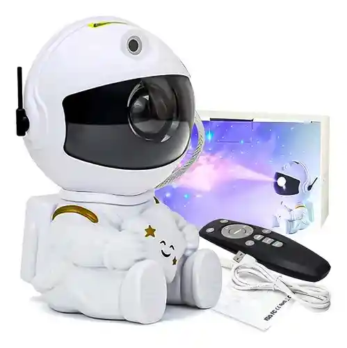 Astronauta Proyector Mini Sentado Nublosa Y Estrellas