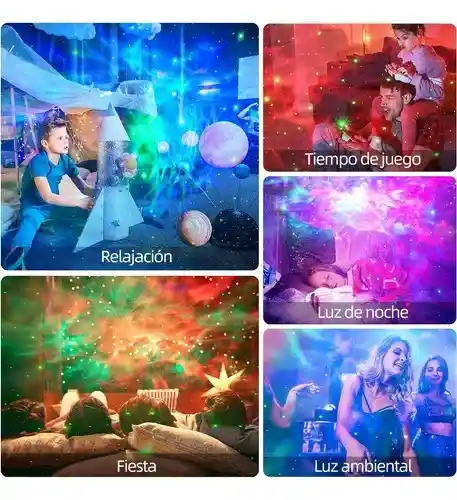 Astronauta Proyector Mini Sentado Nublosa Y Estrellas